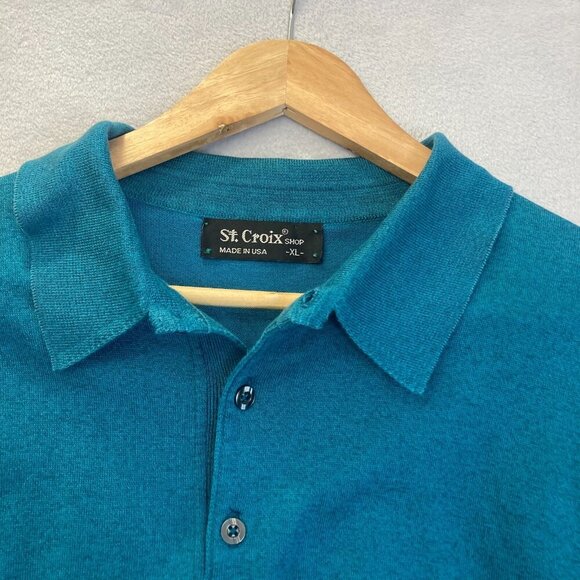 Lot of 3 ST CROIX Shop Polo Sweaters Mens XL Blue Orange Henley Long Sleeve USA - Picture 4 of 16